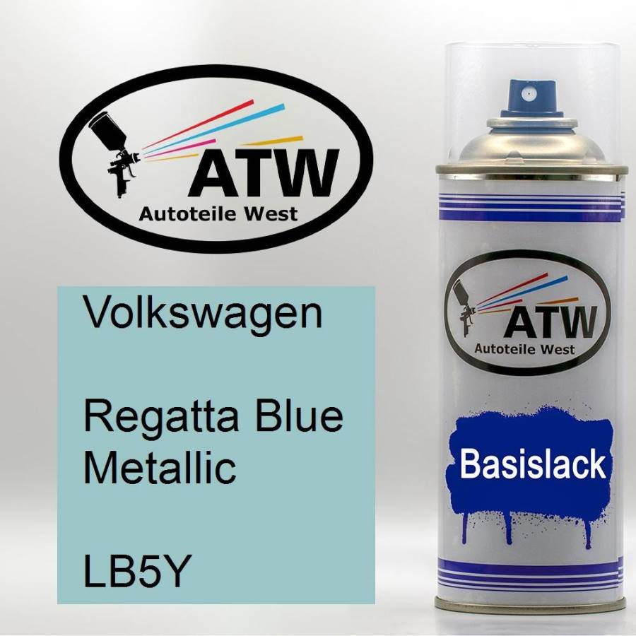 Volkswagen, Regatta Blue Metallic, LB5Y: 400ml Sprühdose, von ATW Autoteile West.